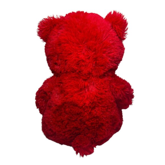 KellyToy Sugar Loaf Red Teddy Bear Plush Solid Red Stuffed Animal - Picture 4 of 11